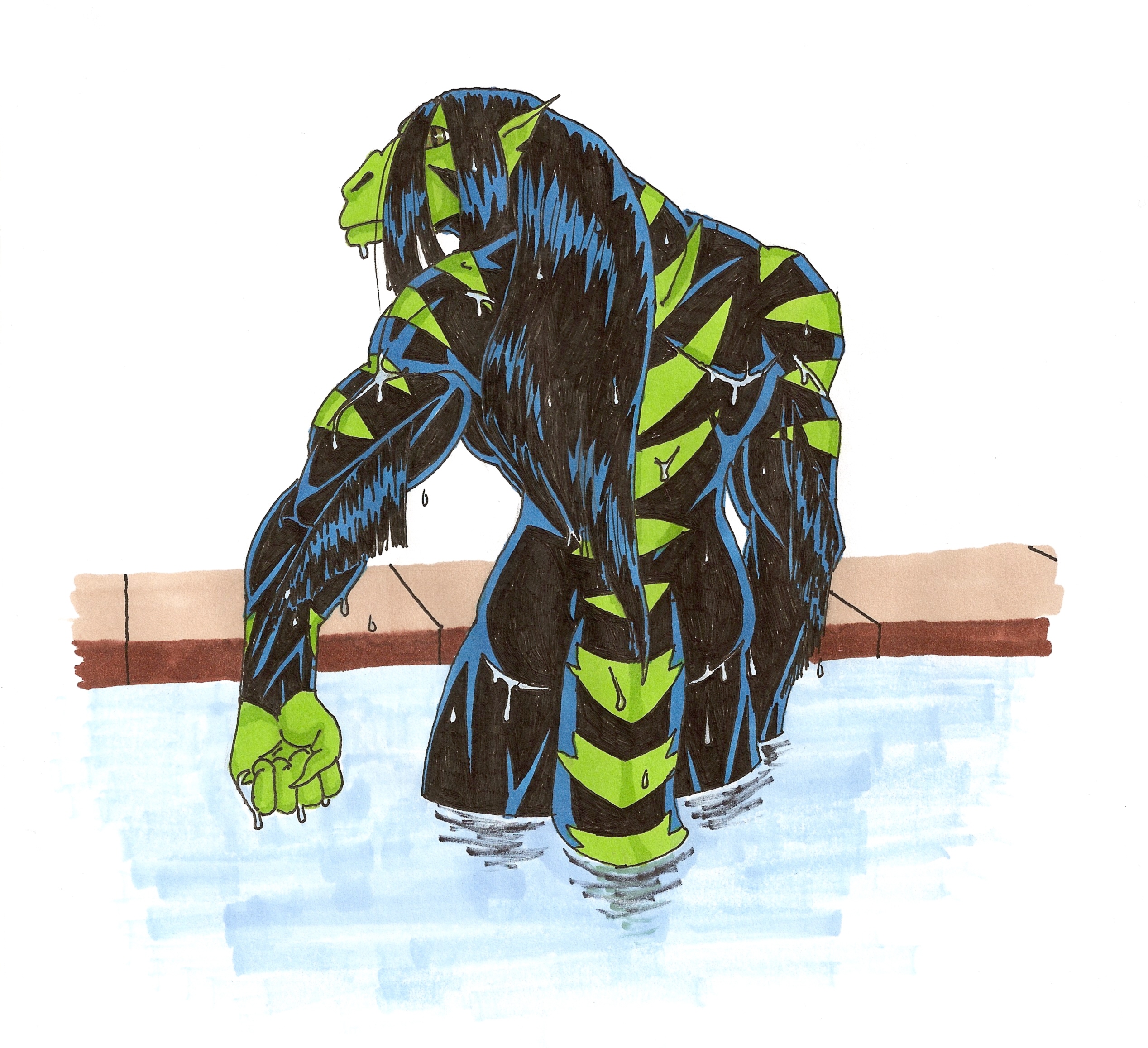 Draegon in the pool