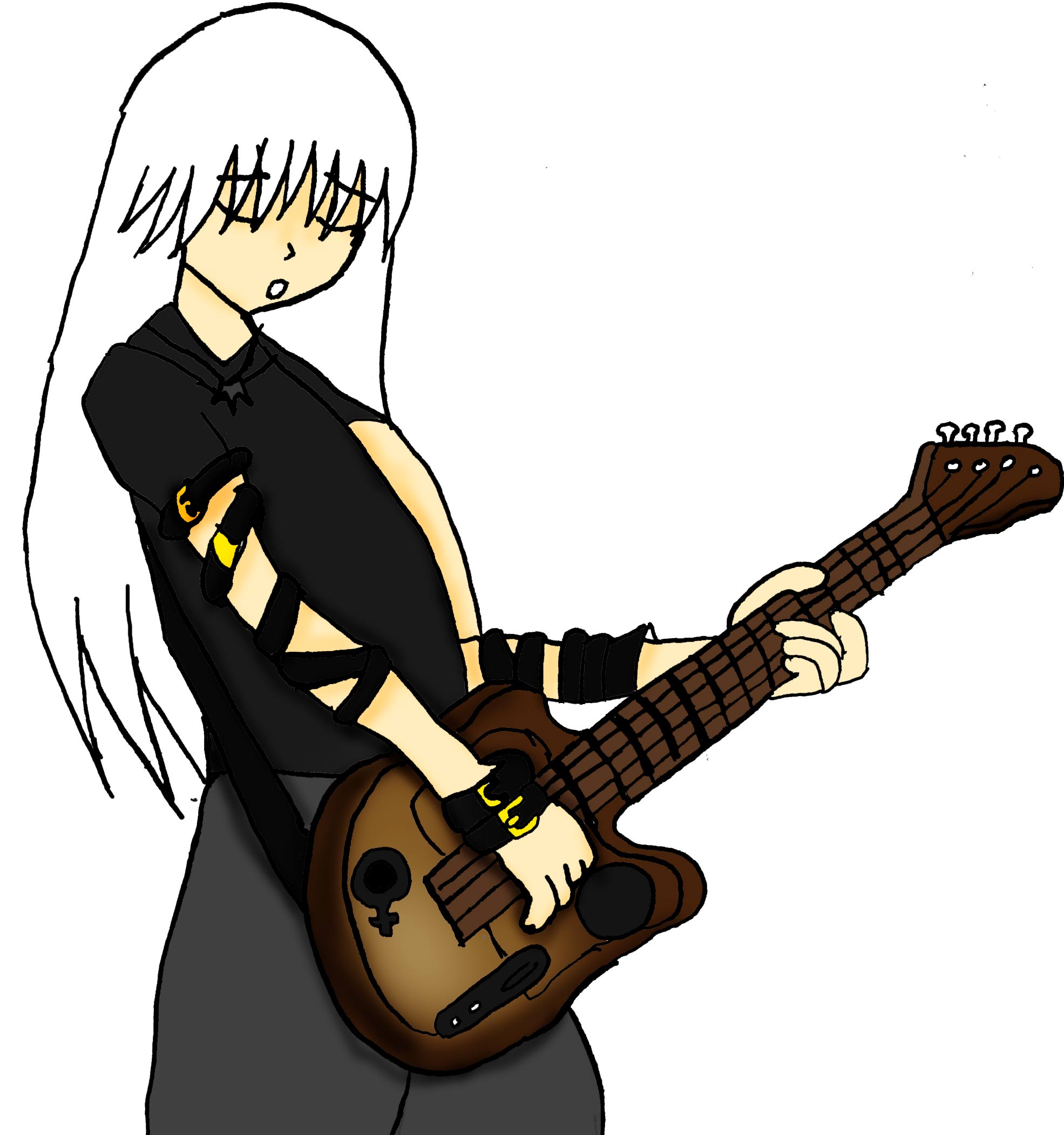 Hikaru playing guitar