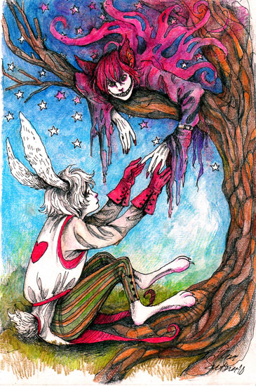 White Rabbit and Cheshire Cat