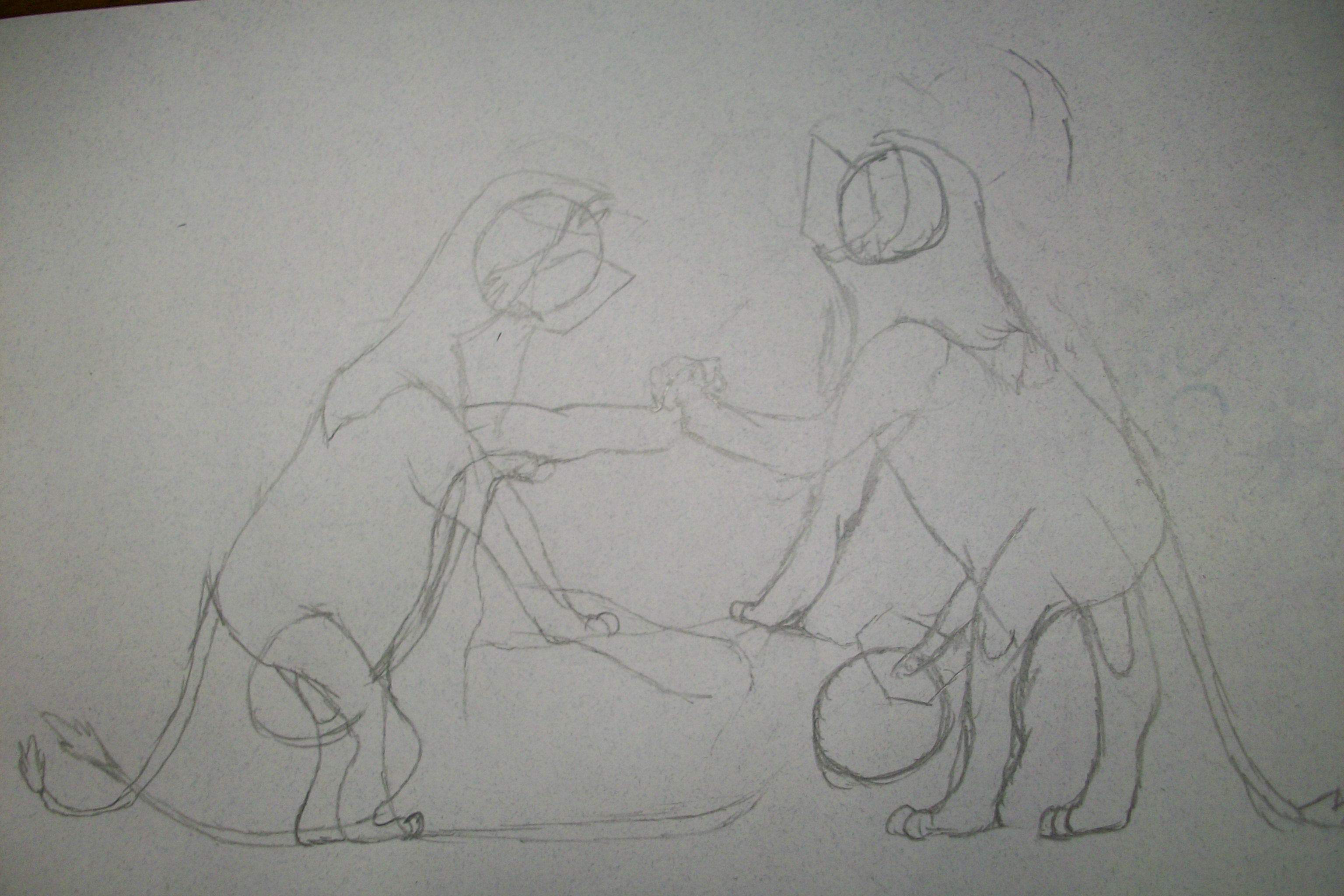 "Three Lions" Rough Sketch Complete
