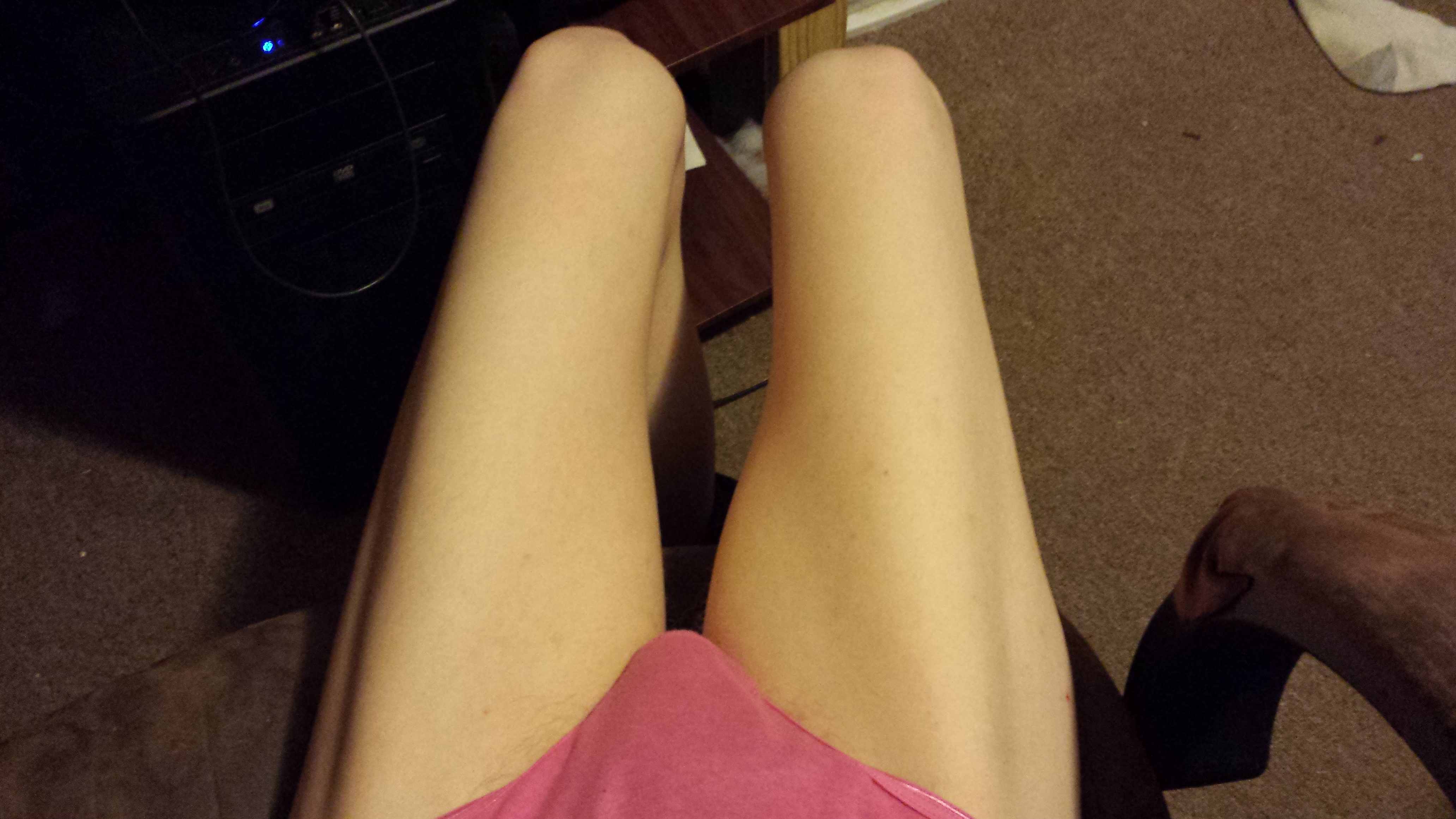 shaved again, with panties